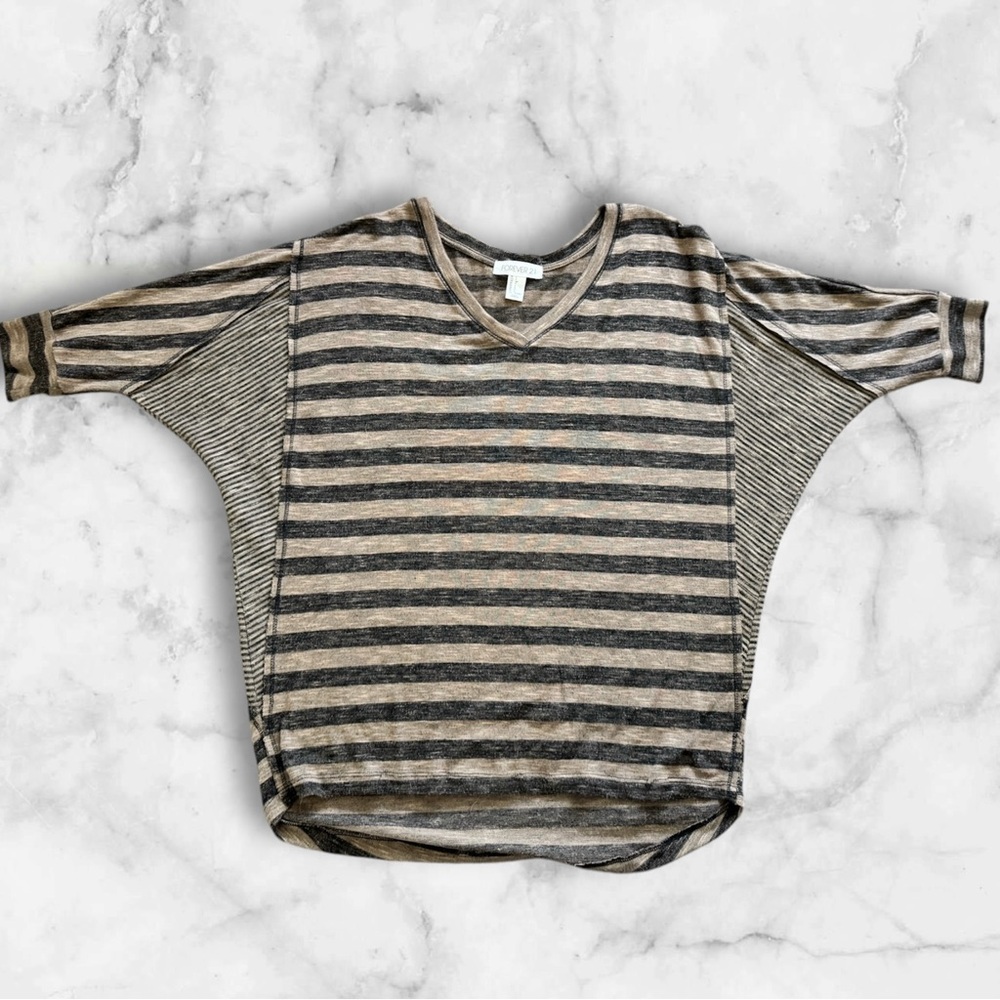 Striped 3/4 Sleeve Tee